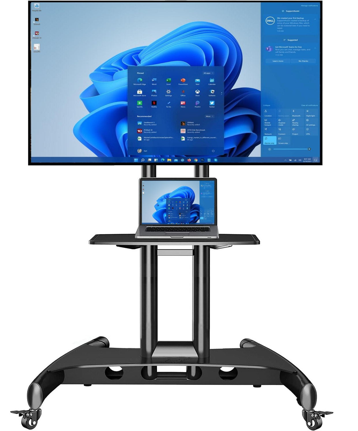 Mobile Floor Stand for Smart Boards and Interactive Whiteboards
