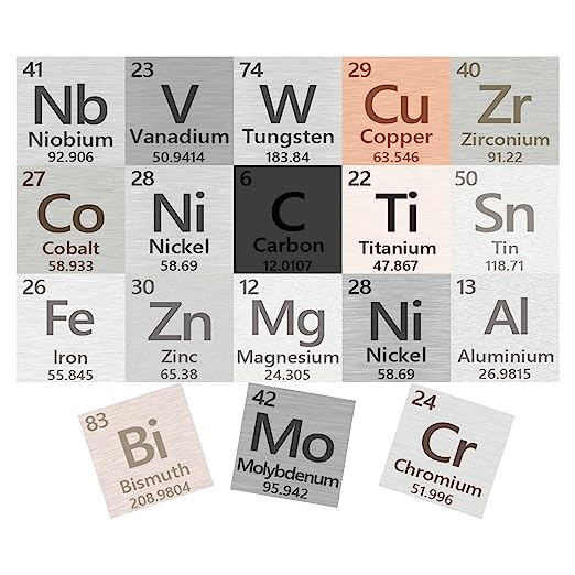 Metal Element Cube High Purity, Periodic Table Of Elements Collection For Element Collections Hobbies, Pure Tungsten Cube, Iron, Aluminum, Bismuth,