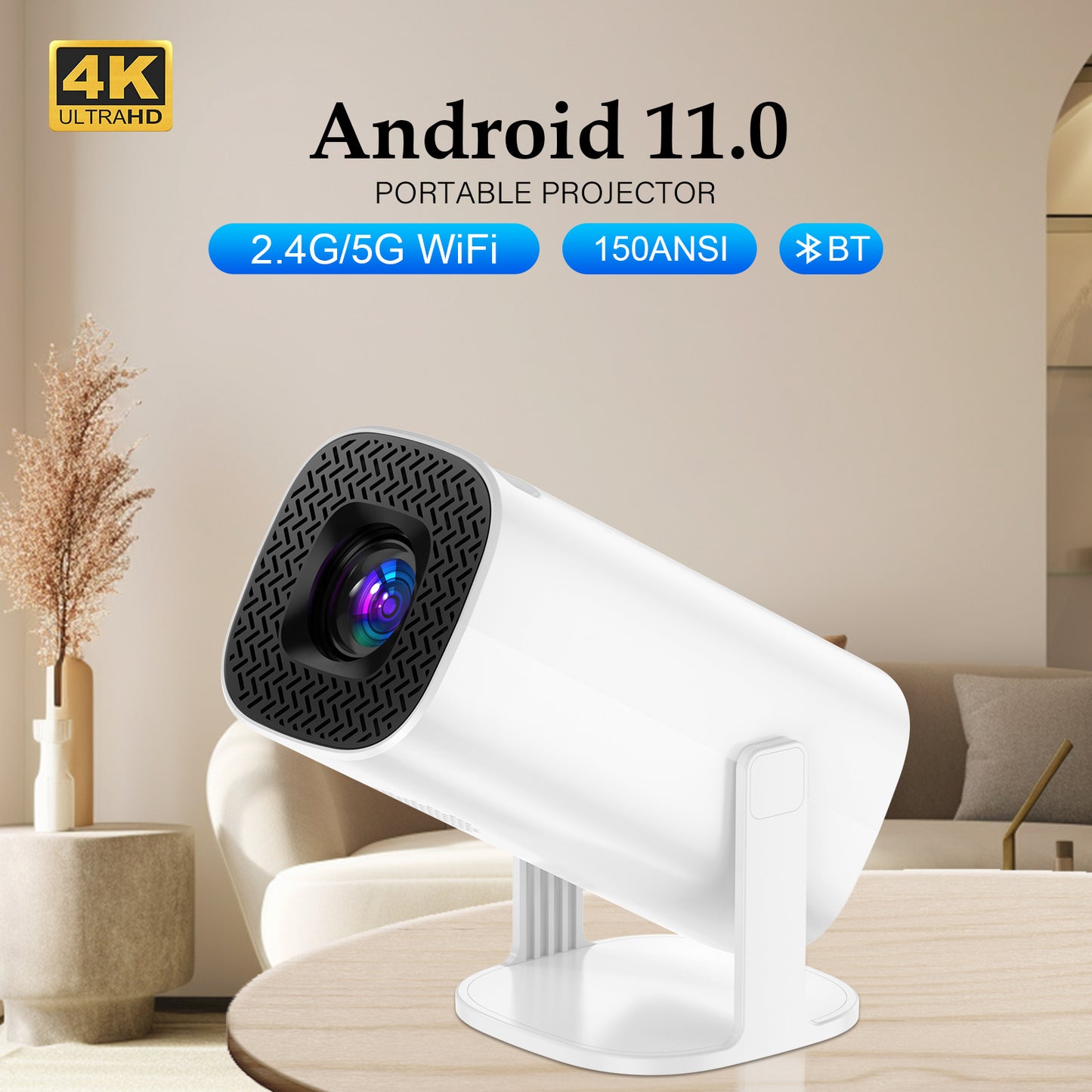 1080p Projector Mini Household 4K