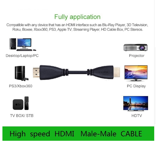 3FT,0.3M,1M,1.5M,2M,3M,5M High speed Gold Plated Plug Male-Male HDMI Cable 1.4 Version HD 1080P 3D for HDTV XBOX PS3 computer