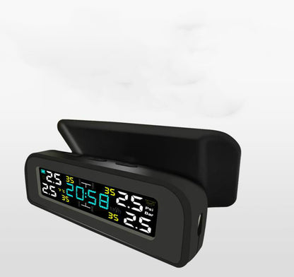 Time Display Tire Pressure Monitor Internal And External Automobile General Tire Detection And Monitoring Wireless Solar Energy