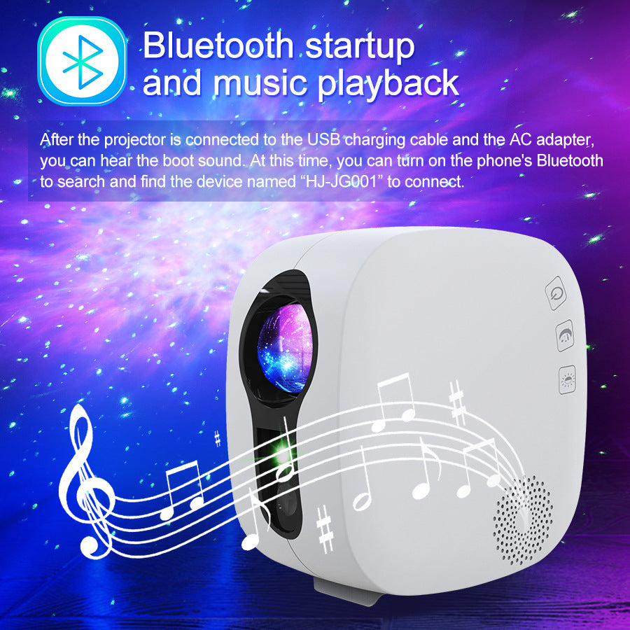 Laser Starry Sky Projection Lamp Colorful Nebula Moon With Bluetooth Music Playing