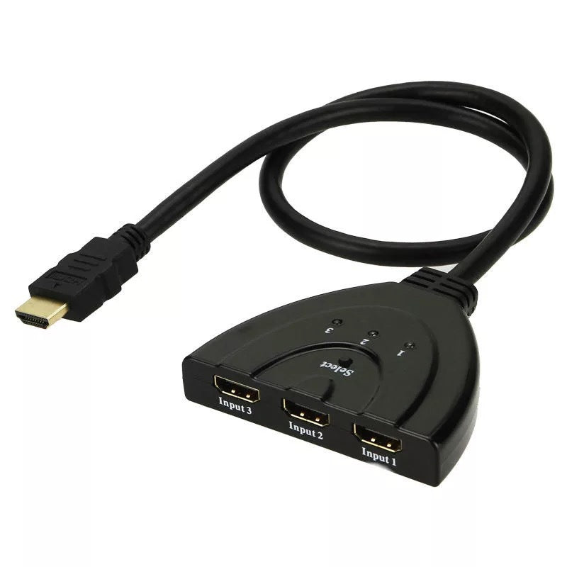 HDMI 3 In 1 Out With Cable Video Switcher