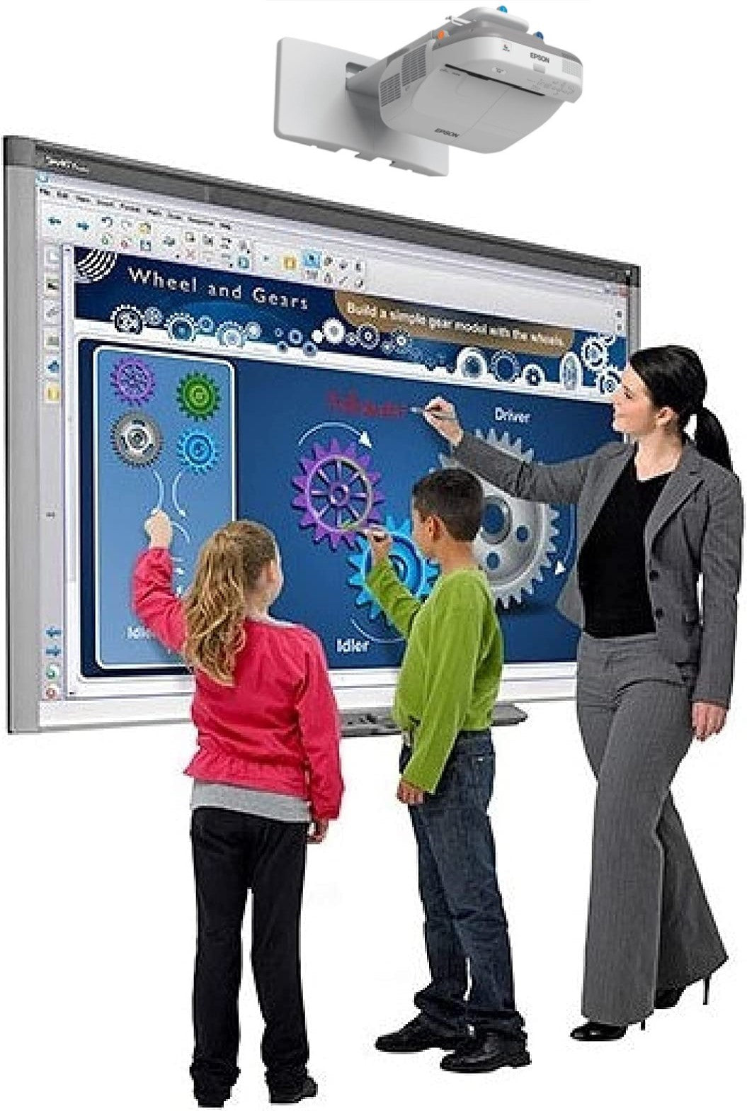 Smart Board, interactive whiteboard in use.