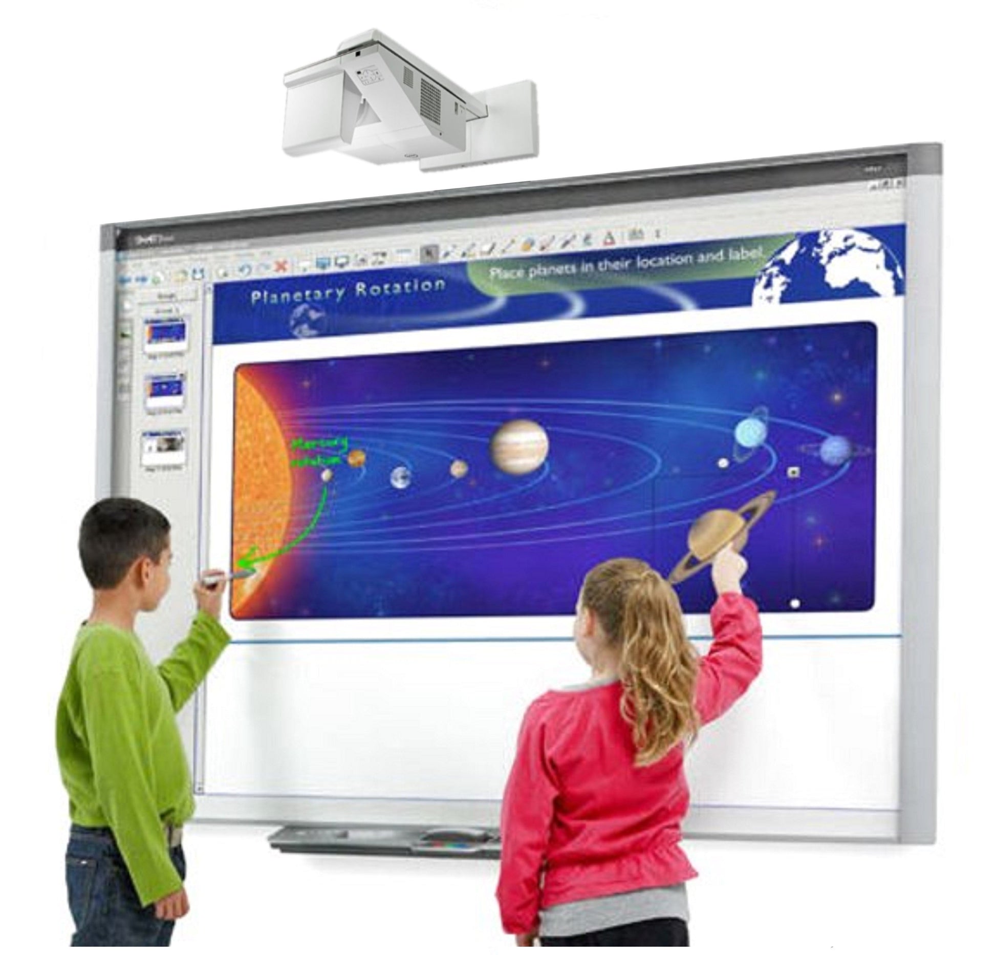 Smart Board, interactive whiteboard in use.