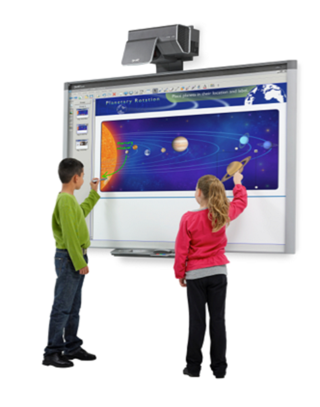 Smart Board, interactive whiteboard in use.