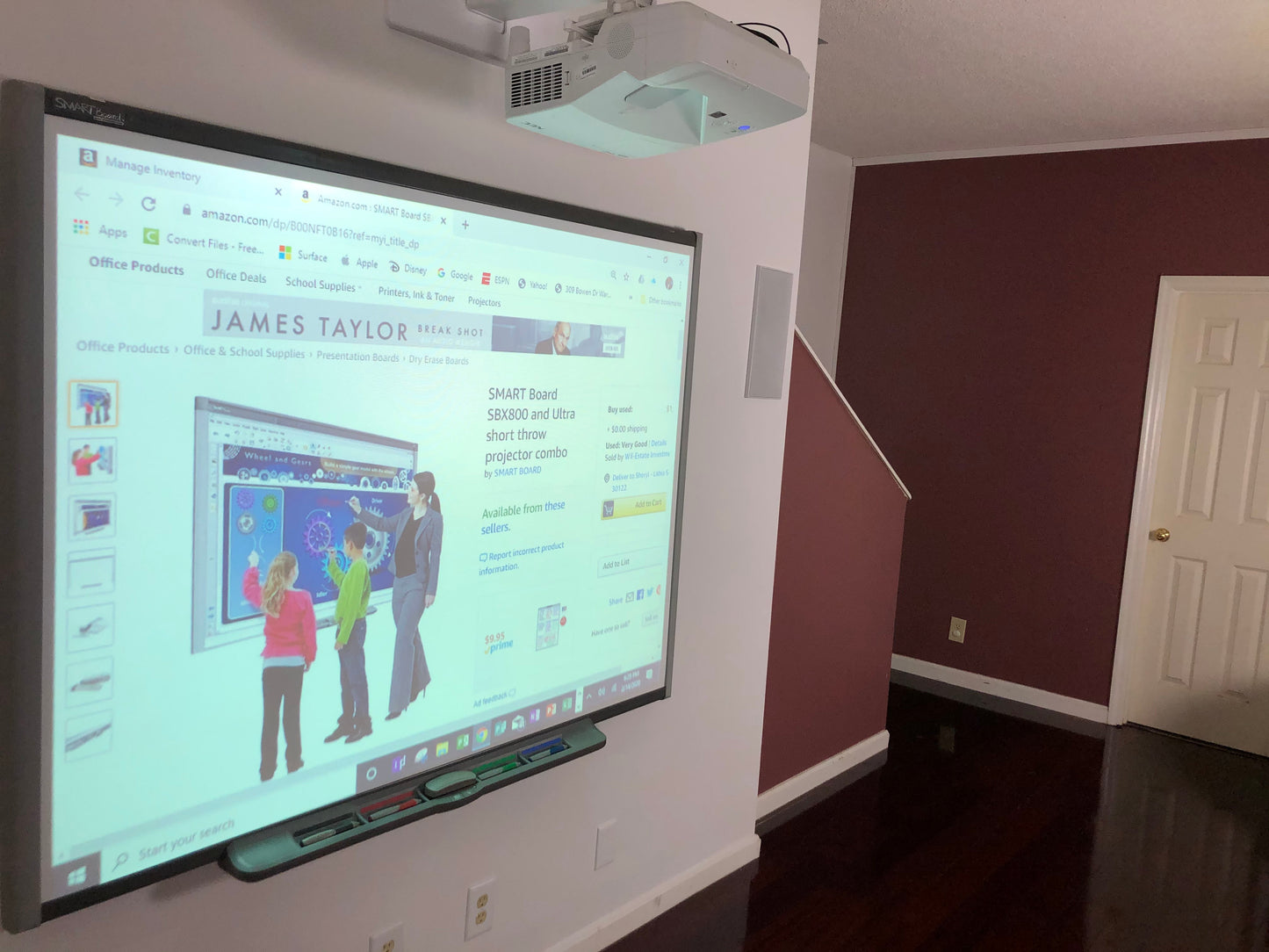 Smart Board, interactive whiteboard in use.