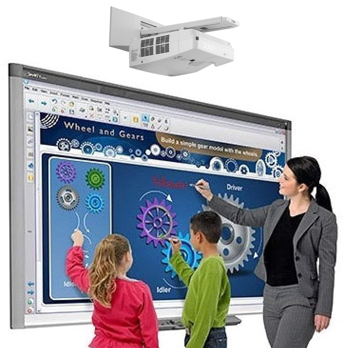 Smart Board, interactive whiteboard in use.