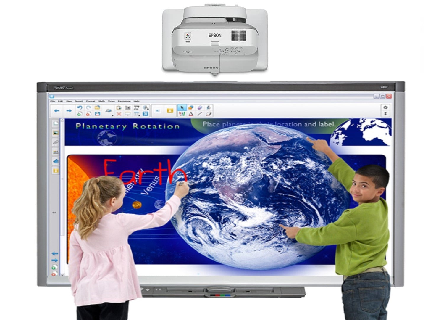 Smart Board, interactive whiteboard in use.