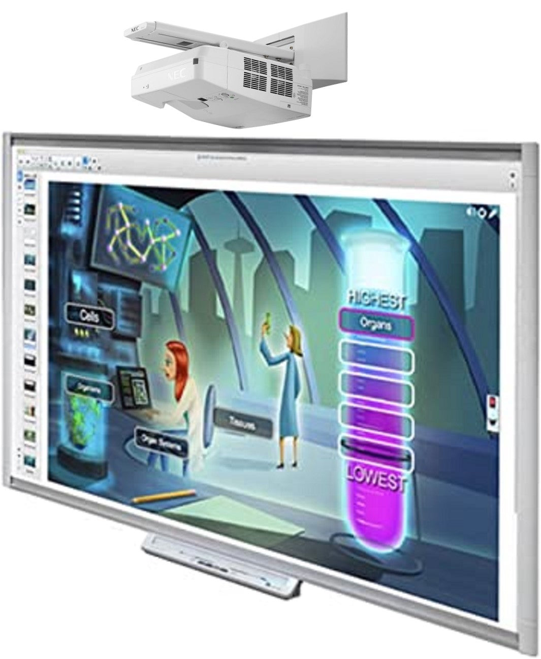 Smart Board, interactive whiteboard in use.