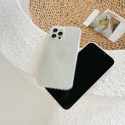 Laser Colorful Love For Double-sided Coated Silicone Phone Case