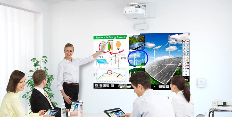 Refurbished EPSON 595Wi Interactive projector for classroom and office presentations (2 yrs guarantee)