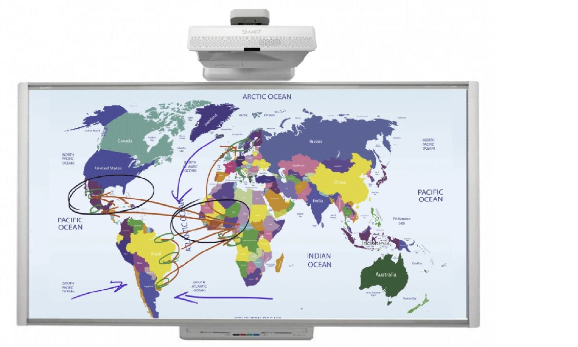 Smart Board, interactive whiteboard in use.