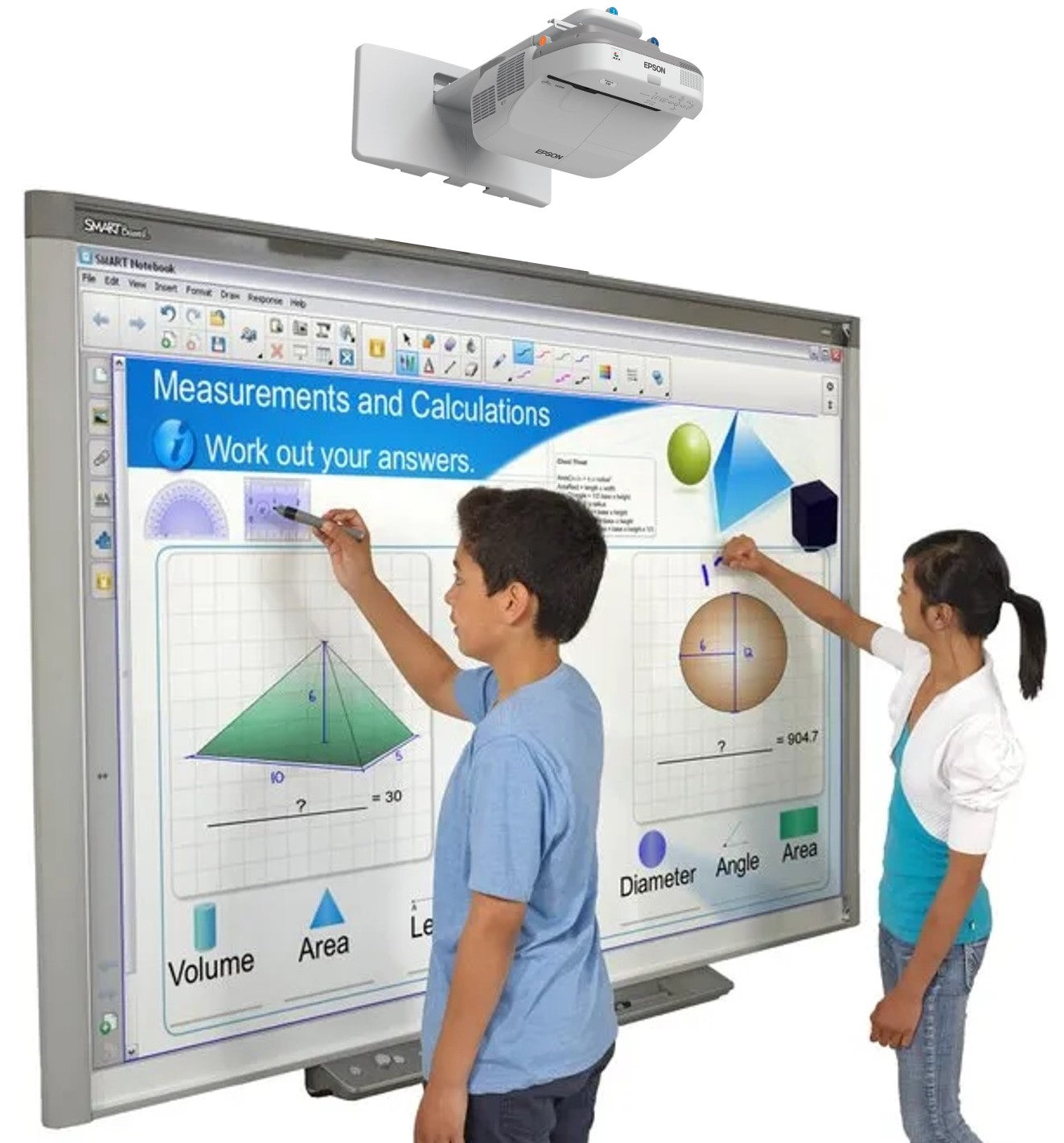 Smart Board, interactive whiteboard in use.